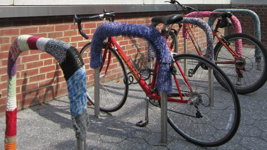 Some colorful bike racks on Penn campus bikes.gif