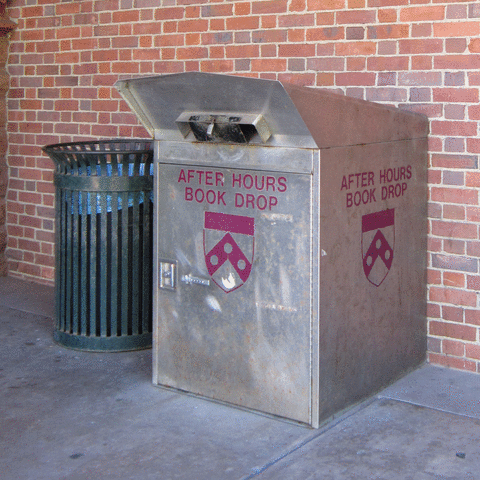 Penn Fine Arts Library book drop book-drop.gif